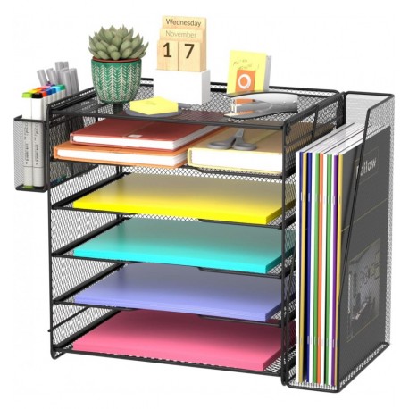 Organizer da Scrivania a 5 Vassoi Sezione Verticale e Portapenne I-FILE-HOLDER2