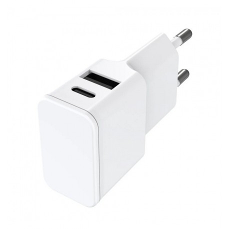 Caricatore Alimentatore USB-C™ e USB-A da Muro per Smartphone e Tablet Bianco ICFT-262876