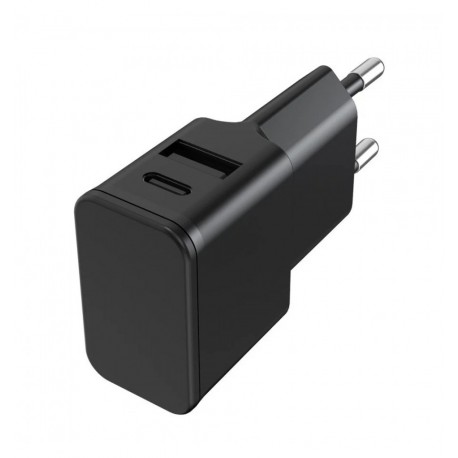 Caricatore Alimentatore USB-C™ e USB-A da Muro per Smartphone e Tablet Nero ICFT-262869