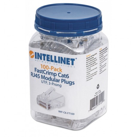 Confezione 100 Plug modulari RJ45 Passante Cat6 FastCrimp IWP-CAT6UJ