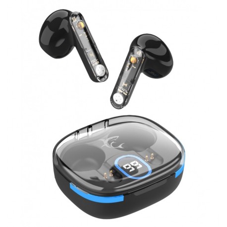 Auricolari Wireless Bluetooth v5.3 Custodia di Ricarica con Display Nero ICSB-HYPERBEATB