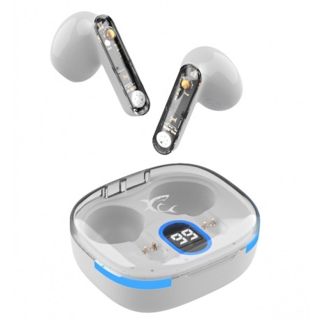 Auricolari Wireless Bluetooth v5.3 Custodia di Ricarica con Display Bianco ICSB-HYPERBEATW