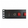 Multipresa a 8 Posti da Rack 19'' con 8 Interruttori Luminosi ON/OFF Spina Schuko Angolata 1,5U