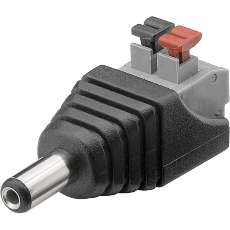 Adattatore Plug DC 2.1x5.5mm Maschio Terminal Block 2 pin con Pulsante IADAP TB2-DC5521M