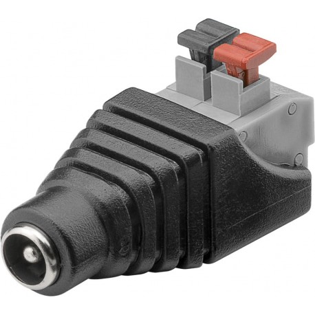 Adattatore Plug DC 2.1x5.5mm Femmina Terminal Block 2 pin con Pulsante IADAP TB2-DC5521F
