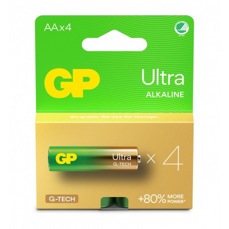 Confezione 4 Batterie GP Ultra Alcaline Stilo AA 15AU/LR6 IC-GP151430