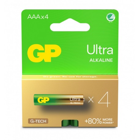 Confezione 4 Batterie GP Ultra Alcaline Ministilo AAA 24AU/LR03 IC-GP151432