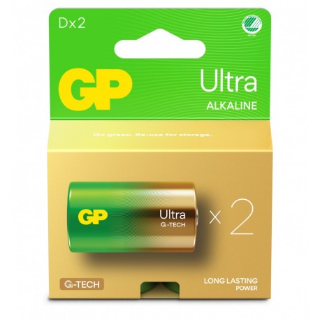 Confezione 2 Batterie GP Ultra Alcalina Torcia D 13AU/LR20 IC-GP151436
