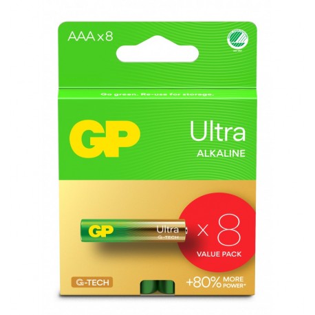 Confezione 8 Batterie GP Ultra Alcaline MiniStilo AAA 24AU/LR03 IC-GP151444