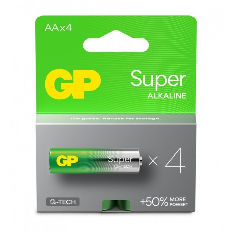 Confezione 4 Batterie GP Super Alcaline Stilo AA 15A/LR6 IC-GP151429