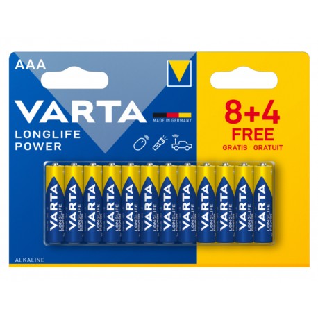 Confezione 12 Batterie Varta Longlife Power Ministilo AAA IBT-KVT-LR03LLP12