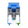 Frutto Keystone Slim Cat.6 per Cavo Rigido con Supporto Punch-Down 25 pz Blu