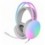 Cuffia Gaming Stereo con Microfono e Illuminazione RGB su Cuffie e Archetto Bianco FIREFLY