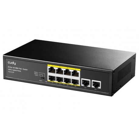 Switch PoE+ 10/100M a 8 Porte con 2 Porte Uplink