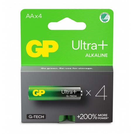 Confezione 4 Batterie GP Ultra Plus Alcaline Stilo AA 15AUP/LR6 IC-GP151422