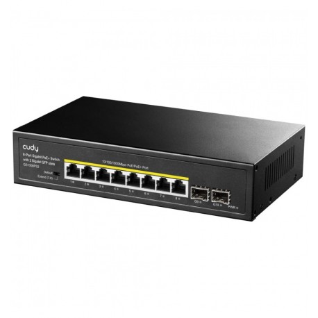 Switch Gigabit PoE+ 8 Porte con 2 slot SFP Gigabit