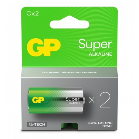 Confezione 2 Batterie GP Super Alcalina Mezza Torcia C 14A/LR14 IC-GP151424