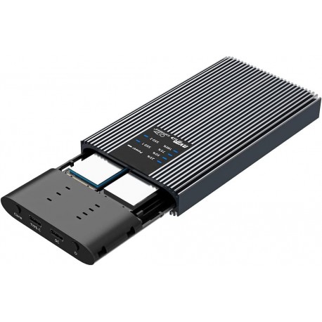 Box Esterno Duplicatore Clone Offline USB3.2 Gen 2x2 USB-C™ M.2 PCIe NVME 20 Gbps I-CASE NVME2-CLONE