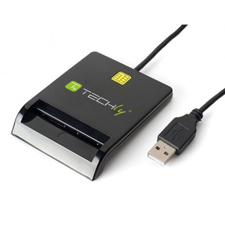 Lettore di Smart Card USB Esterno Nero I-CARD CAM-USB2TY2