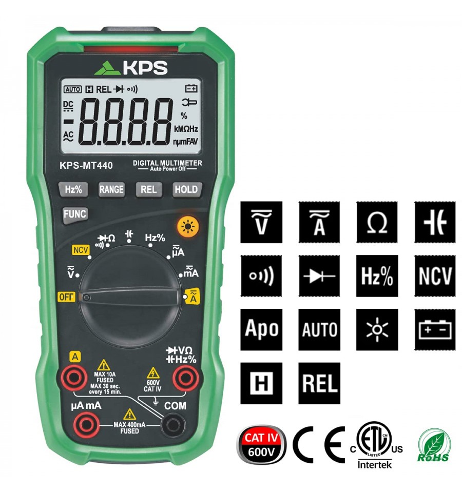 Multimetro Digitale Professionale LCD 4000counts, KPS-MT440 I-KPS-MT440 KPS