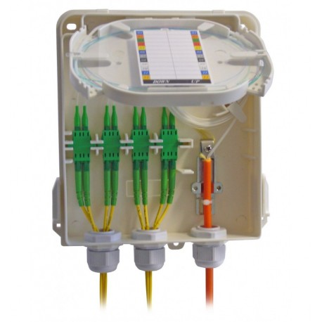 Scatola di Giunzione Fibra Ottica 12 Fibre IP54 per Applicazioni FTTX con Serratura I-CASE FTTX-S8K