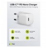 Alimentatore Caricatore Rapido USB-C™ PD GaN Nano 20W 3A Bianco