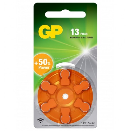 Blister 6 Batteria a Bottone PR48 ZA13 AC13 DA13 per Protesi Acustiche IC-GP4420