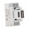 Alimentatore Compatto da Incasso Keystone USB-A e USB-C™ 20W 5-12V Bianco