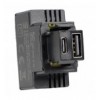 Alimentatore Compatto da Incasso Keystone USB-A e USB-C™ 20W Nero IPW-USB-AC3AB