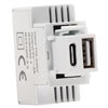Alimentatore Compatto da Incasso Keystone USB-A e USB-C™ 20W 5-12V Bianco IPW-USB-AC3AW