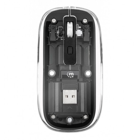 Mouse Ottico Wireless 800-1600 dpi con Micro Ricevitore USB Nero Trasparente IM 190-TRANSP-BK