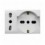 Domus S44 Presa Schuko Presa Italiana 2P+T 10/16A 250V 3 Moduli Bianco Lucido, 44109015MB