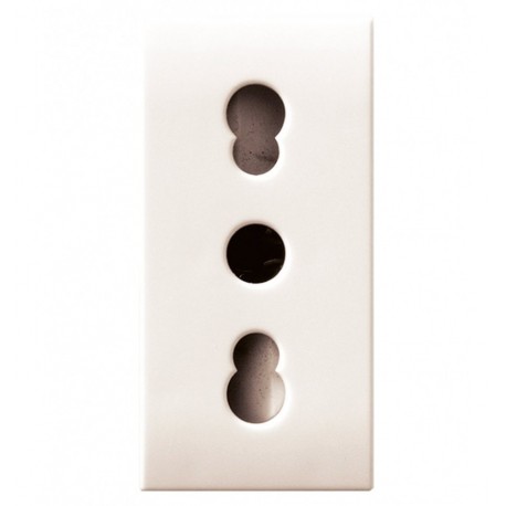 Domus S44 Presa Bipasso 2P+T 10/16A 250V 1 Modulo Bianco Lucido