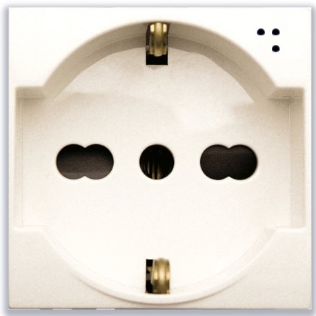 Domus S44 Presa Schuko Bipasso 2P+T 10/16A 250V Bianco Lucido