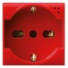 Presa Schuko Bipasso 2P+T 16A 250V S44 Rosso Lucido, 442090/15TSR