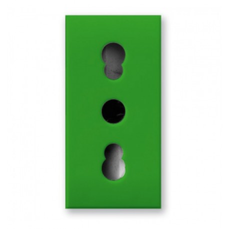 Presa Bipasso 2P+T 10/16A 250V S44 Verde Lucido