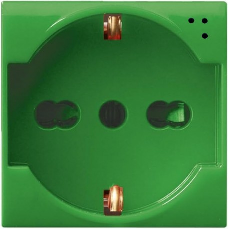 Presa Schuko Bipasso 2P+T 16A 250V S44 Verde Lucido
