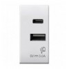 Domus S44 Caricatore USB-A e USB-C™ 3A 230V Bianco Lucido
