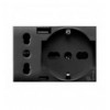 Tekla S44 Presa Schuko Presa Italiana USB-A e USB-C™ 2P+T 10/16A 250V 3 Moduli Grigio Opaco