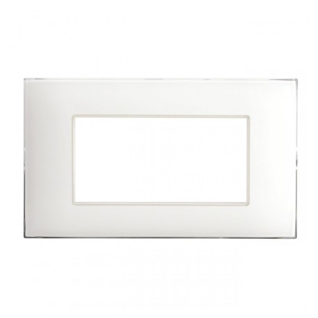 Placca Serie YOUNG 44 per Scatola Rettangolare 4 Moduli Bianco ICV-44PJ04B