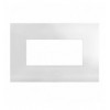 Placca Serie Smart44 in Metallo 4 Moduli Bianco Lucido