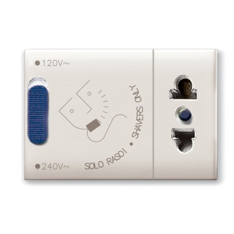 Domus S44 Presa Rasoi Euroamericana 230V 20VA Bianco Lucido ICV-441033RS