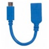 Cavo Superspeed USB A Femmina USB-C™ Maschio 15cm Blu ICOC MUSB31-CMAF02