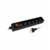 Multipresa 6 Posti Italiana Bipasso con Interruttore Cavo 3 metri Nero IUPS-PCP-16BK3