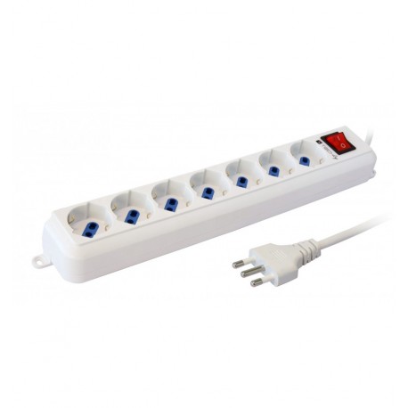 Multipresa 7 Posti Italiana Bipasso / Schuko Cavo 3 metri IUPS-PCP-7L3