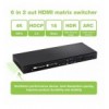 Matrix HDMI 2.0 6X 2 18Gbps 4k@60Hz con Audio e ARC IDATA HDMI-H62V