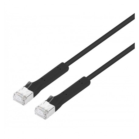 Cavo di rete Patch in Rame Cat. 6A F/FTP Pieghevole FlexiBoot Slim Nero 2 m ICOC F6A-BD-020B