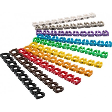 Segnacavo colorato con numeri ''0-9'' per cavi da 2.5mm ISWT-MARK2-CL