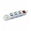 Multipresa 6 Posti Italiana Bipasso con 2 Prese USB Bianca
