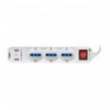 Multipresa 6 Posti Italiana Bipasso con 2 Prese USB Bianca